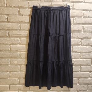 J. Jill Elegant Black Tiered Skirt
